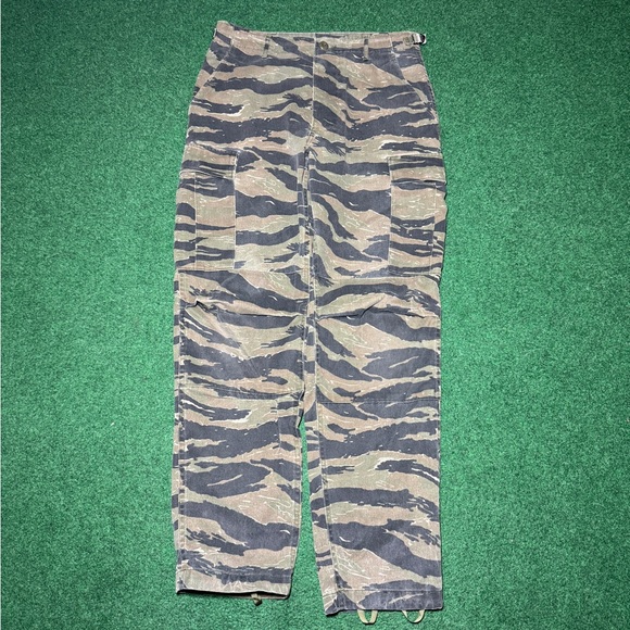 Vintage 60s 70s Vietnam Cargo Military Tiger Stripe Camo Camouflage 32x30 Pants - Picture 3 of 12